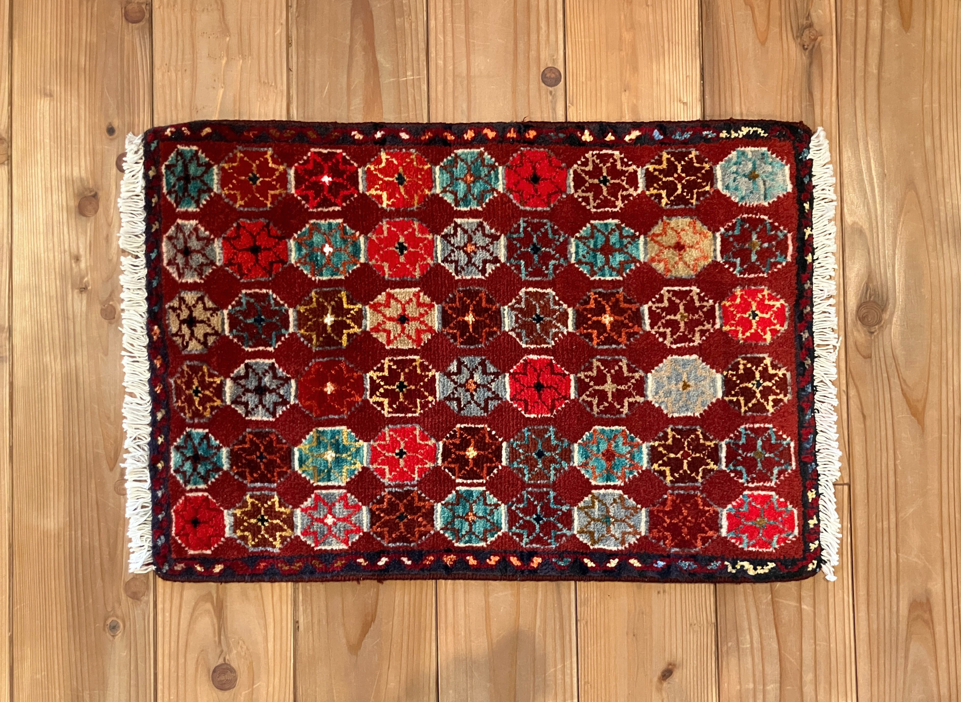 42 Floorラグ S 2000sトルクメン族CHOBI / mini rug60 x 42cm
